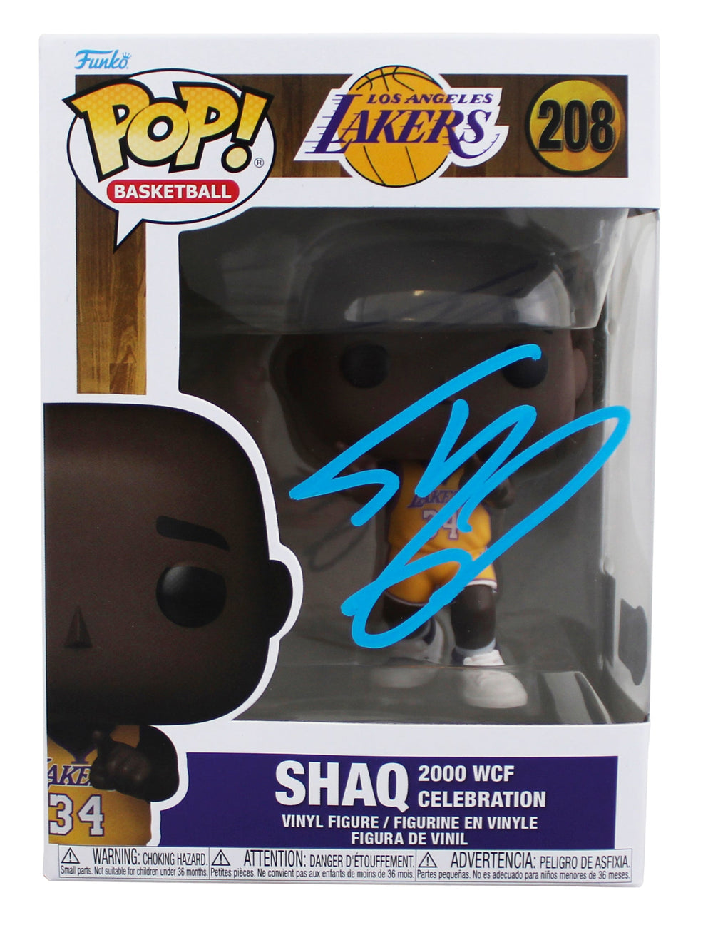 Lakers Shaquille O'Neal Signed #208 Funko Pop Vinyl Figure BAS Witness #4W525406