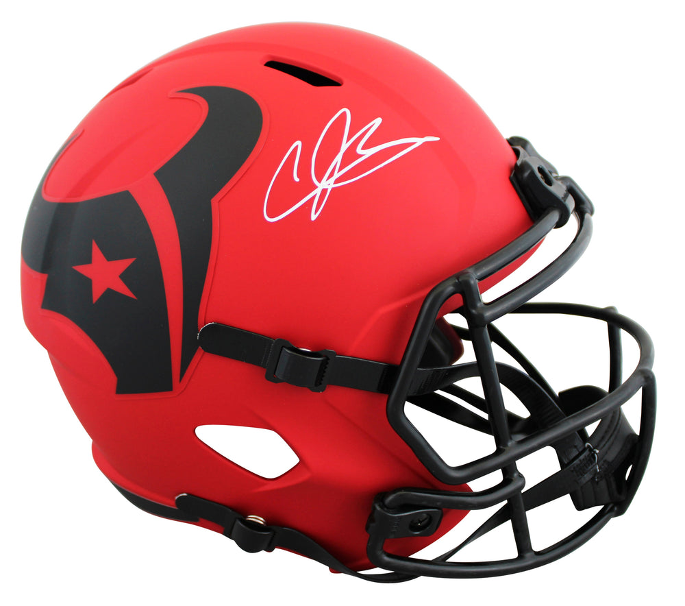 Texans Andre Johnson Signed Rave Full Size Speed Rep Helmet BAS Witnessed