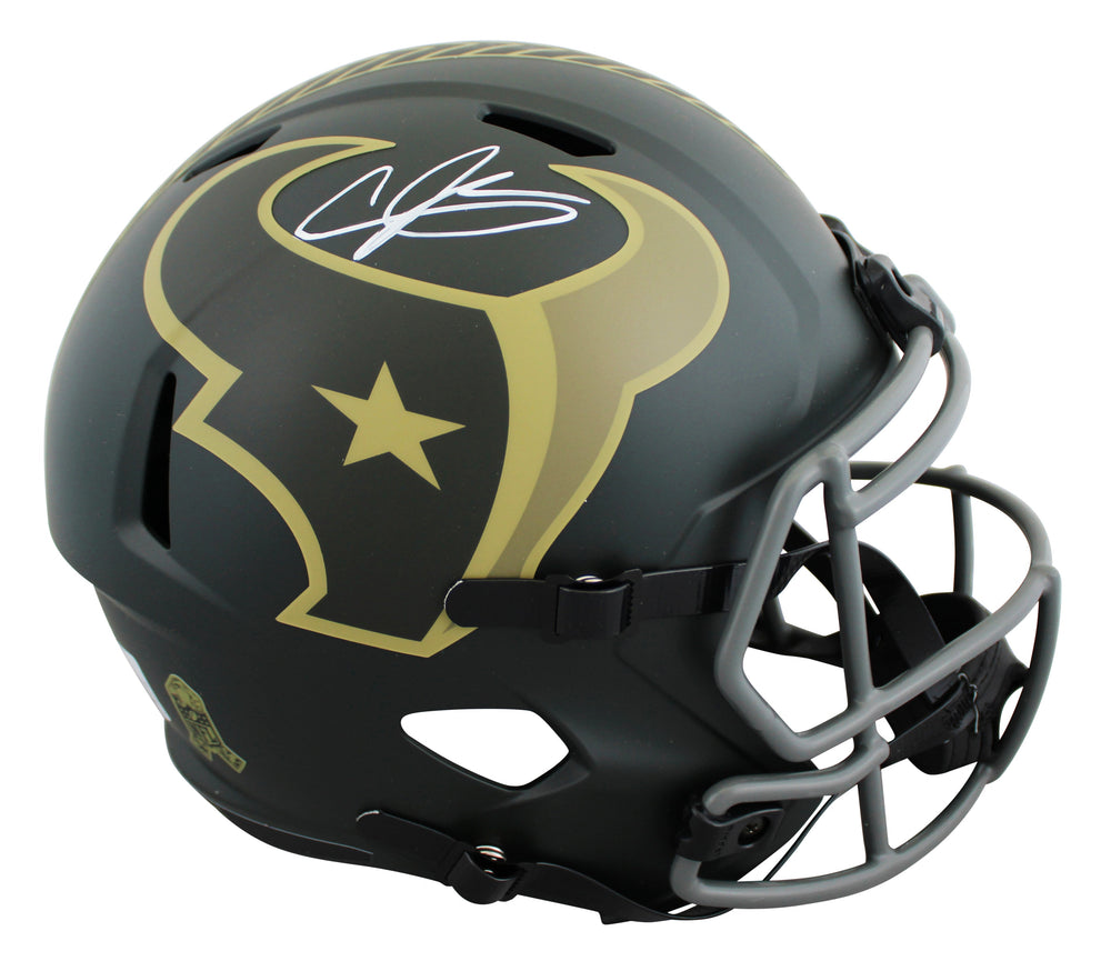 Texans Andre Johnson Signed STS IV Full Size Speed Rep Helmet BAS Witnessed