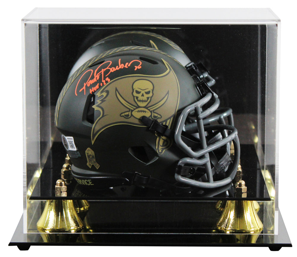 Bucs Ronde Barber "HOF 23"  Signed STS IV Speed Mini Helmet W/ Case BAS Witness