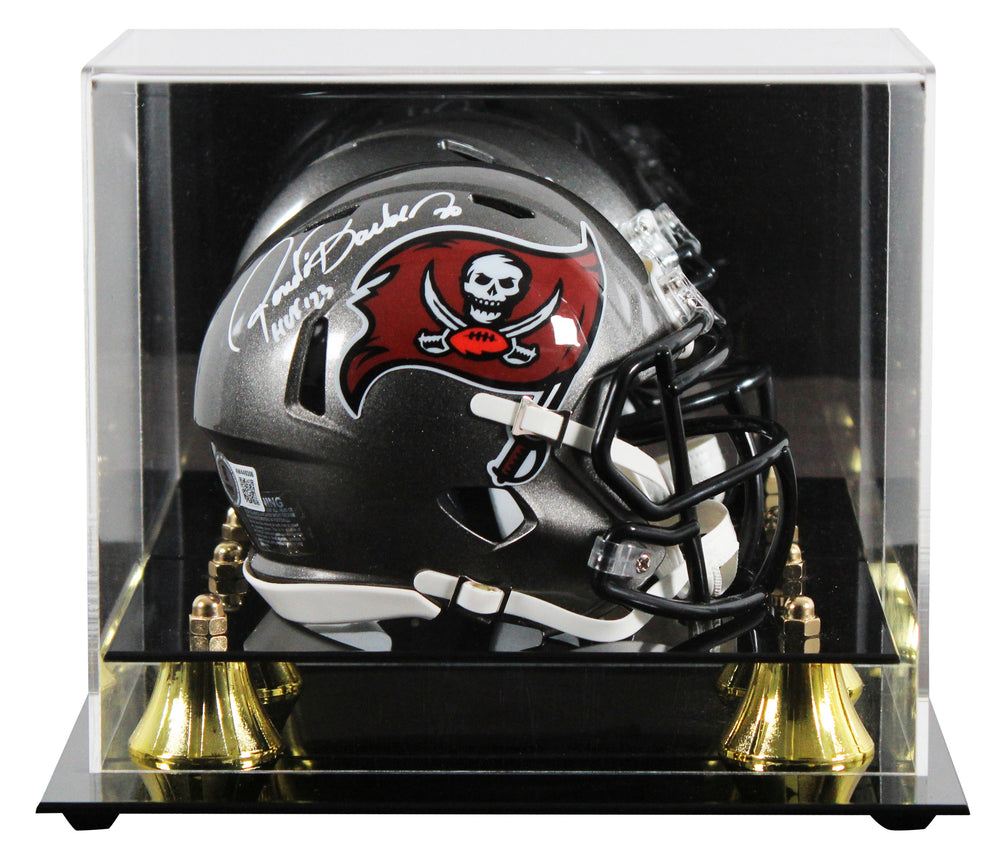 Bucs Ronde Barber "HOF 23" Signed 1997-13 TB Speed Mini Helmet W/ Case BAS Wit