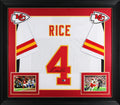 Rashee Rice Authentic Signed White Pro Style Framed Jersey Autographed BAS