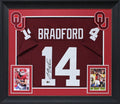 Oklahoma Sam Bradford "2008 Heisman" Signed Maroon Pro Style Framed Jersey BAS W