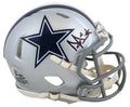 Cowboys Dak Prescott Signed Silver Speed Mini Helmet W/ Case BAS Witnessed