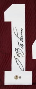 Oklahoma Sam Bradford "2008 Heisman" Signed Maroon Pro Style Framed Jersey BAS W
