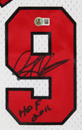 Bulls Dennis Rodman "HOF 2011" Signed White M&N HWC Swingman Framed Jersey BAS W