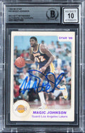 Lakers Magic Johnson Signed 1985 Star #28 Card Auto Grade Mint 10! BAS Slabbed
