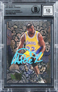 Lakers Magic Johnson Signed 1995 Metal #161 Card Auto Grade GM 10! BAS Slabbed