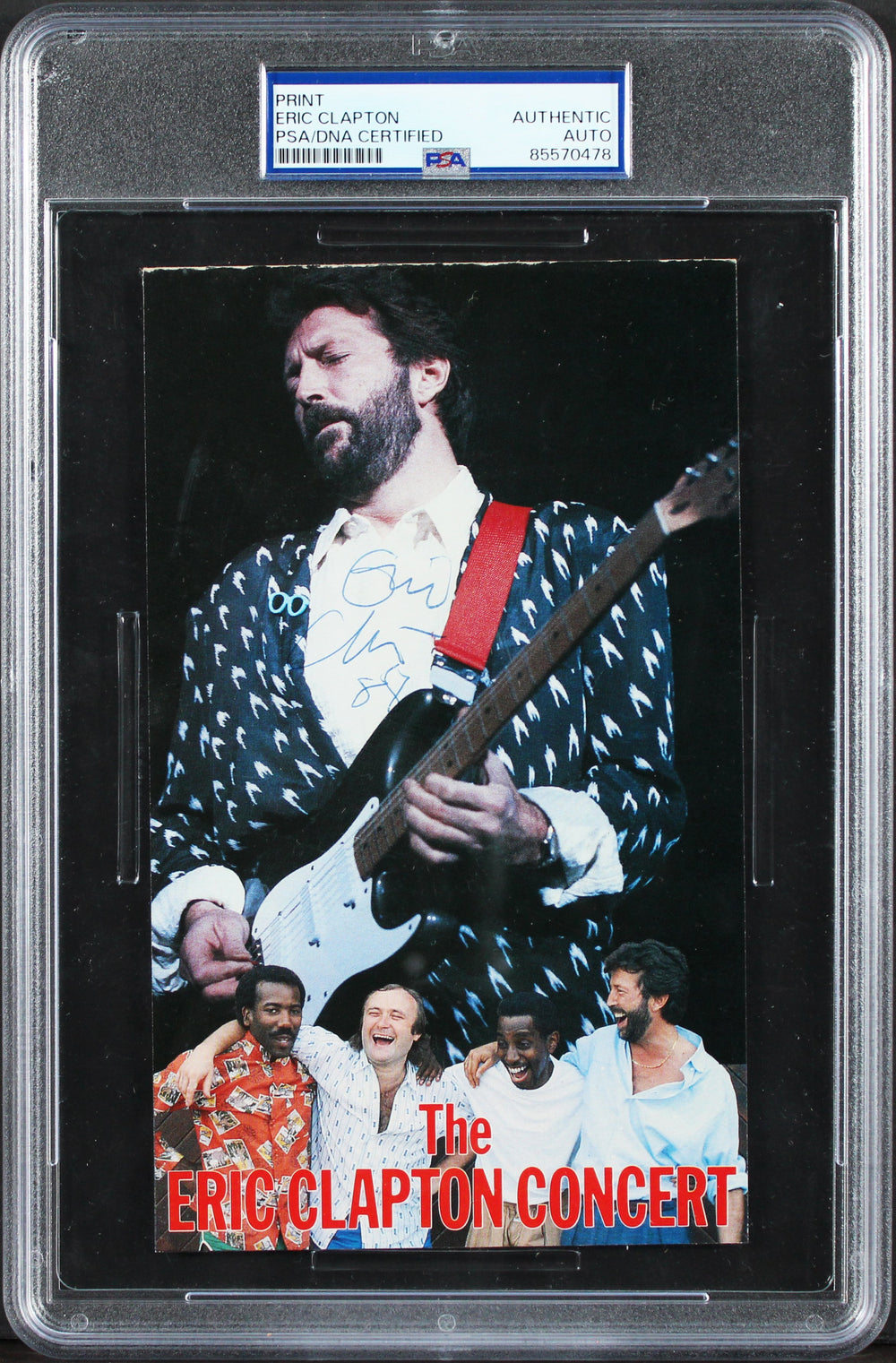 Eric Clapton Signed 4.75x7.5 The Eric Clapton Concert Print PSA/DNA Slabbed