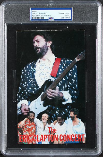 Eric Clapton Signed 4.75x7.5 The Eric Clapton Concert Print PSA/DNA Slabbed