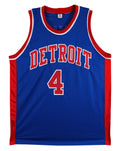 Joe Dumars Authentic Signed Blue Pro Style Jersey Autographed BAS Witnessed 2