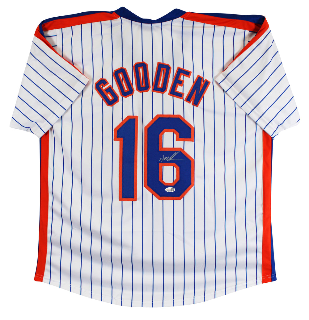 Doc Gooden Authentic Signed White Pinstripe Pro Style Jersey JSA Witness