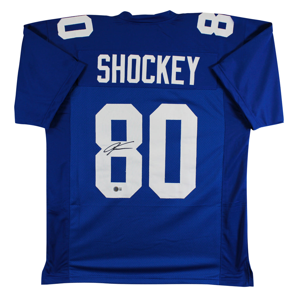 Jeremy Shockey Authentic Signed Blue Pro Style Jersey Autographed BAS Witness 2