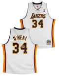 Lakers Shaquille O'Neal Signed White M&N 02-03 TB HWC Swingman Jersey BAS Wit