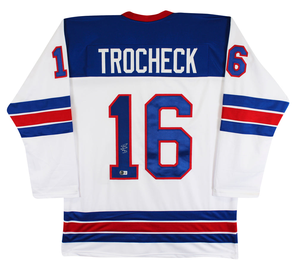 Vincent Trocheck Team USA Authentic Signed White Pro Style Jersey BAS Witnessed