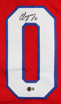Christian Gonzalez Authentic Signed Red Pro Style Framed Jersey BAS Witnessed