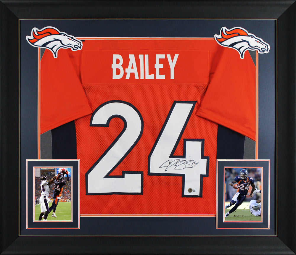 Champ Bailey Authentic Signed Orange Pro Style Framed Jersey BAS Witnessed