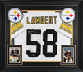 Jack Lambert "HOF 90" Signed White Pro Style Framed Jersey BAS Witnessed