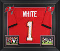 Rachaad White Authentic Signed Red Pro Style Framed Jersey BAS Witnessed