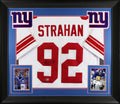 Michael Strahan Authentic Signed White Pro Style Framed Jersey BAS Witnessed