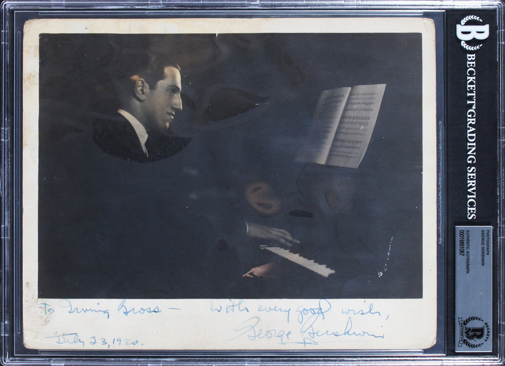 George Gershwin Signed 8x10 Black & White Gelatin Silver Print Photo BAS Slabbed