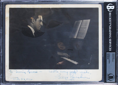 George Gershwin Signed 8x10 Black & White Gelatin Silver Print Photo BAS Slabbed
