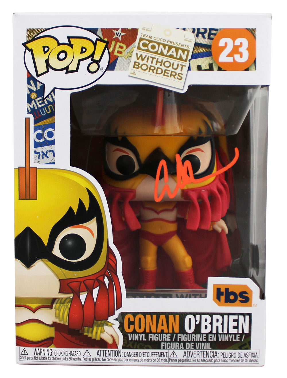 Conan O'Brien Signed Luchador Conan #23 Funko Pop Vinyl Figure BAS #BL69229