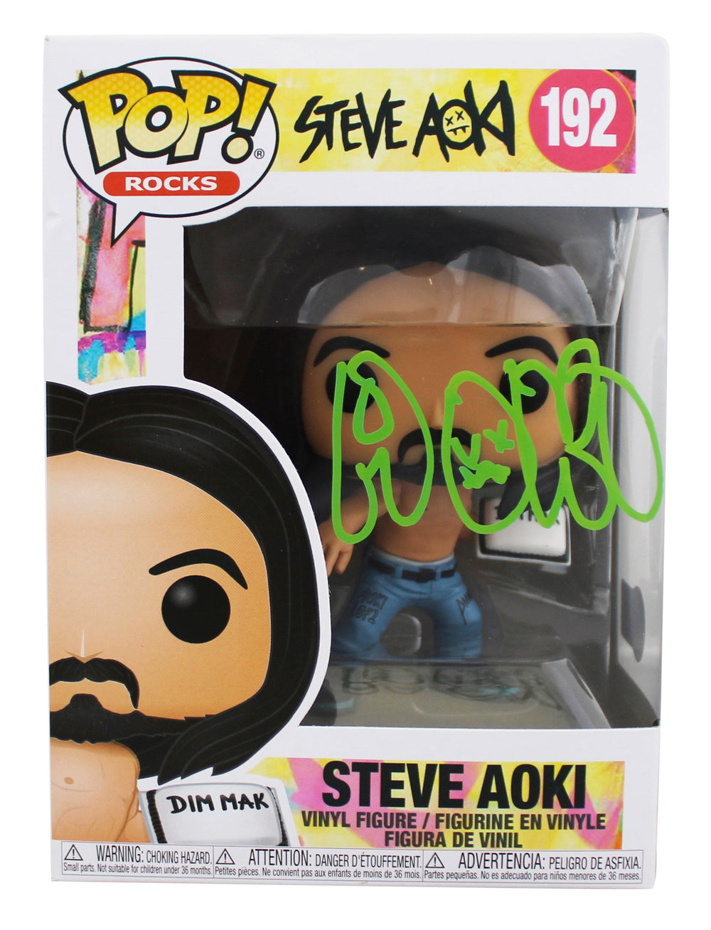 Steve Aoki Authentic Signed Steve Aoki #192 Funko Pop Vinyl Figure BAS #BA24172