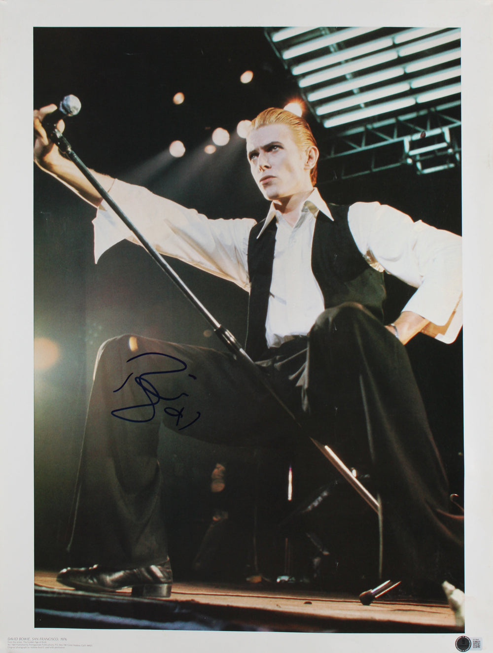 David Bowie Authentic Signed 19x25 Poster Auto Graded Gem Mint 10! BAS #AE16840