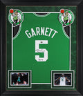 Celtics Kevin Garnett "HOF 20" Signed Green M&N HWC Swingman Framed Jersey BAS W