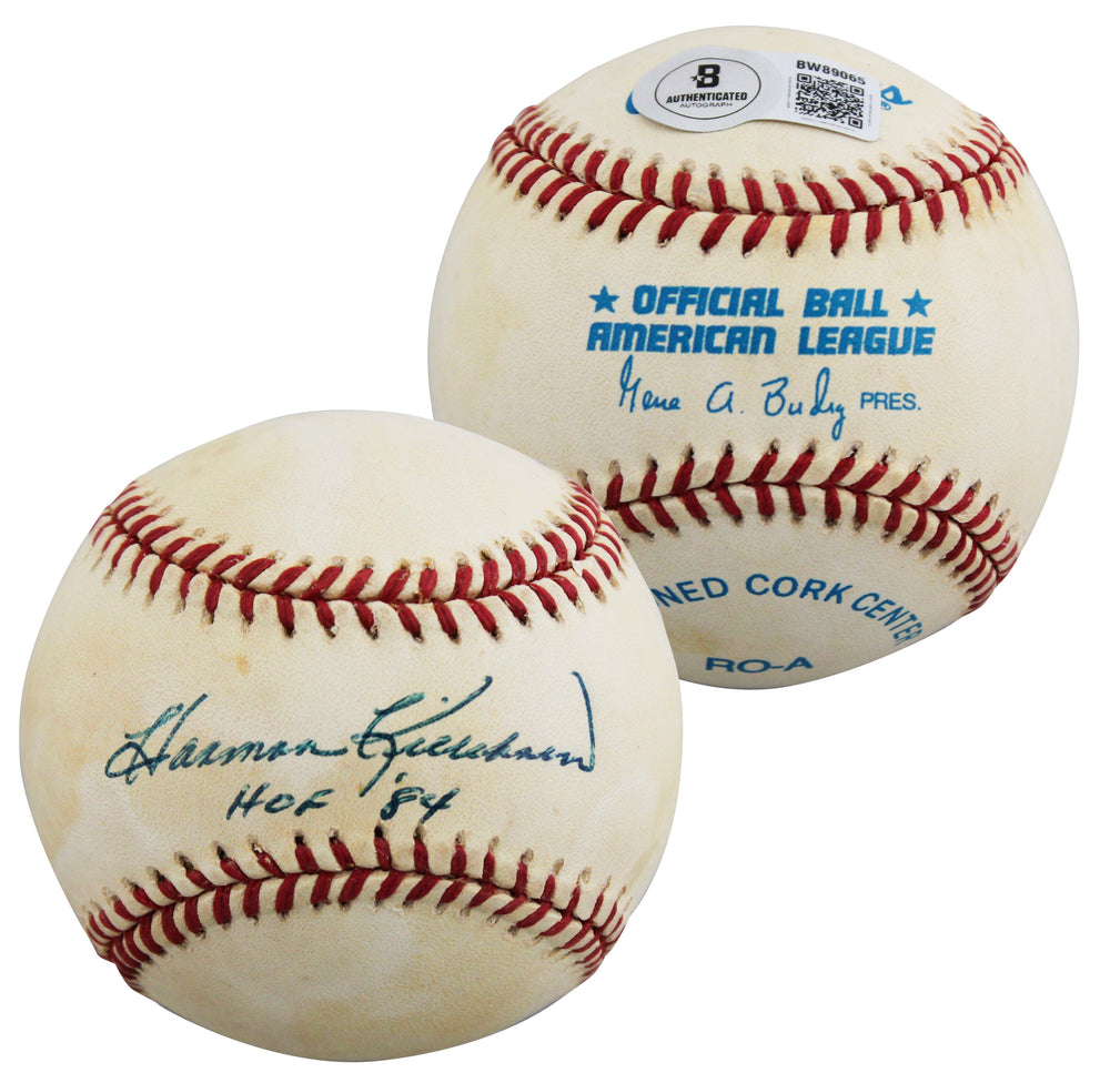 Twins Harmon Killebrew "HOF 84" Signed Gene Budig OAL Baseball BAS #BW89065