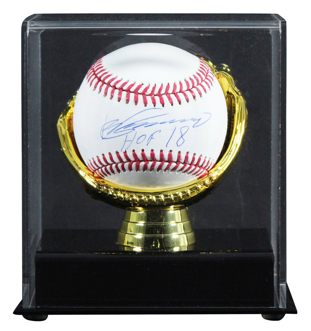 Angels Vladimir Guerrero "HOF 18" Signed Robert Manfred OML Baseball W/ Case BAS