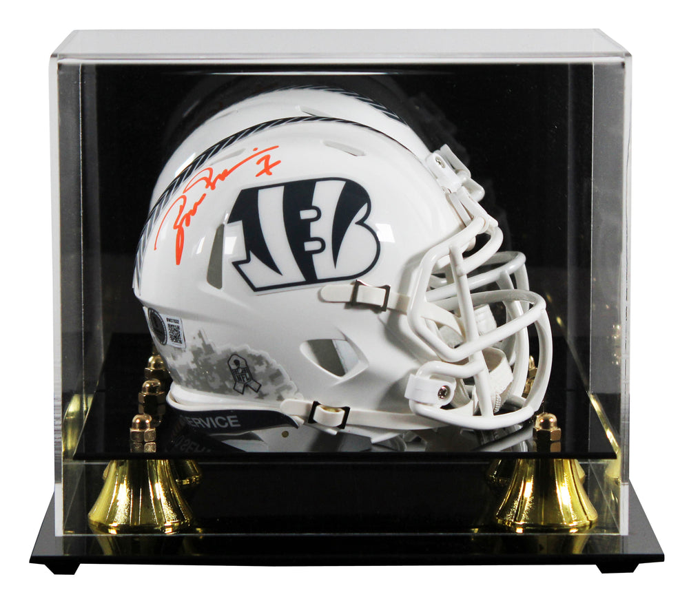 Bengals Boomer Esiason Signed STS III Speed Mini Helmet W/ Case BAS Witnessed