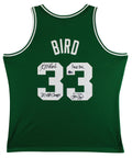 Celtics (3) Bird, Parish & McHale Signed Green M&N Swingman Jersey BAS Witnessed