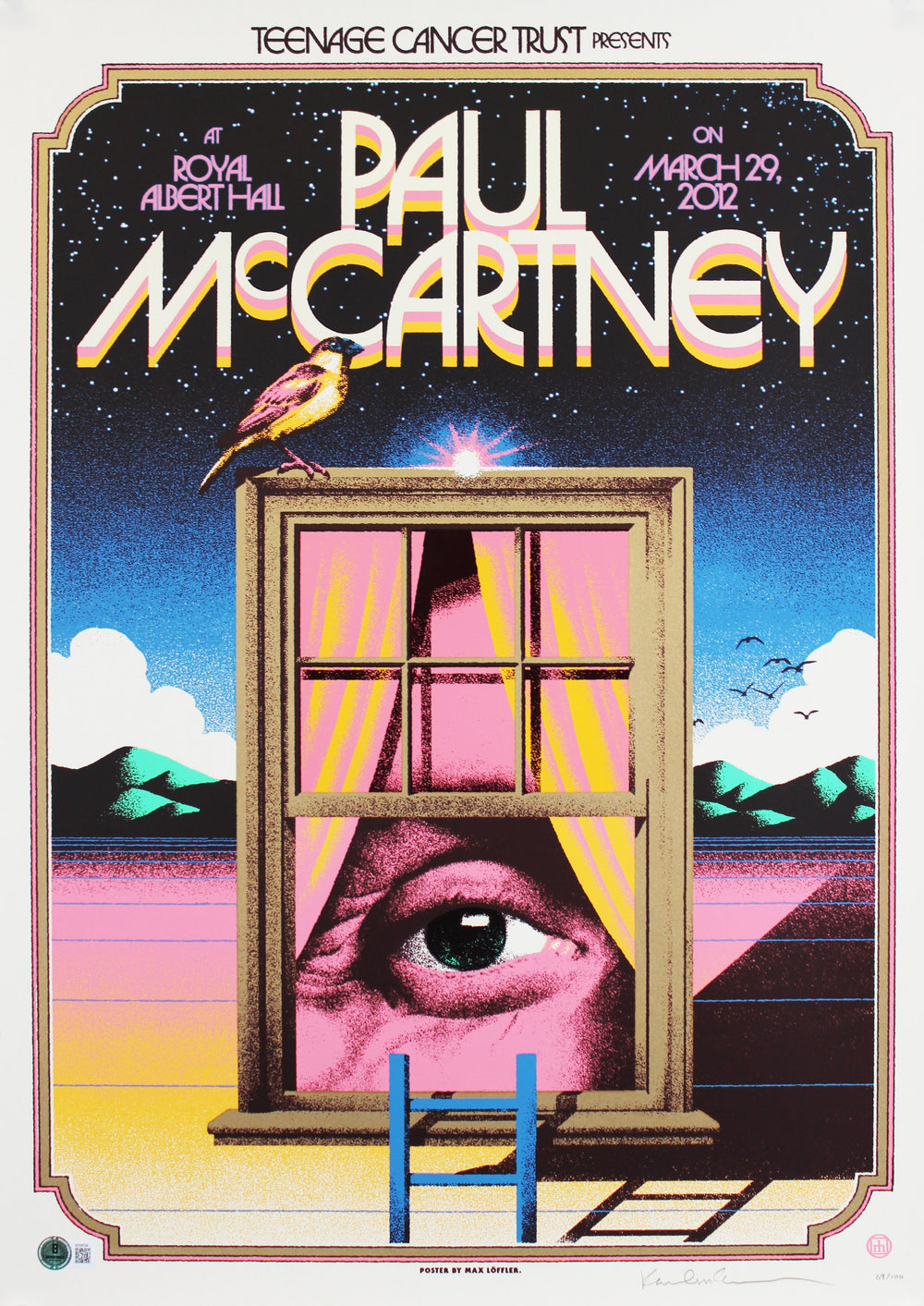 Paul McCartney Signed 16.5x23.5 Lithograph Limited Edition #69/100 BAS #AE64539