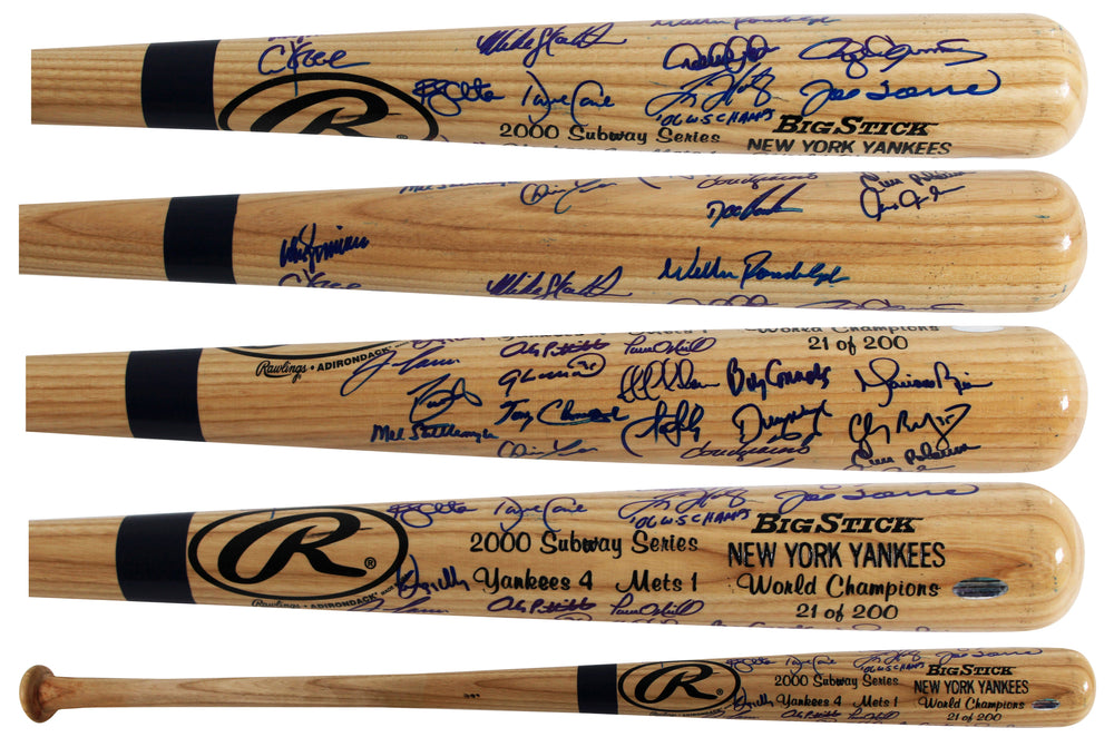 2000 Yankees (29) Torre, Jeter, Rivera, Clemens Signed Baseball Bat BAS #AE64485