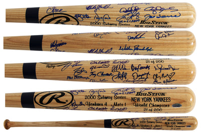 2000 Yankees (29) Torre, Jeter, Rivera, Clemens Signed Baseball Bat BAS #AE64485