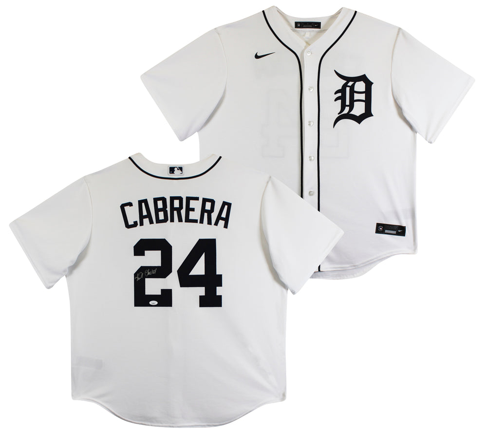 Tigers Miguel Cabrera Authentic Signed White Nike Jersey Autographed JSA