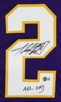 Adrian Peterson "All Day" Authentic Signed Purple Pro Style Jersey BAS Witness 2