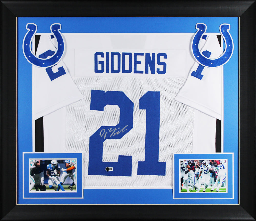D.J. Giddens Authentic Signed White Pro Style Framed Jersey BAS Witnessed