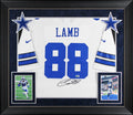 Cowboys CeeDee Lamb Authentic Signed White Nike Game Framed Jersey BAS #BW73403