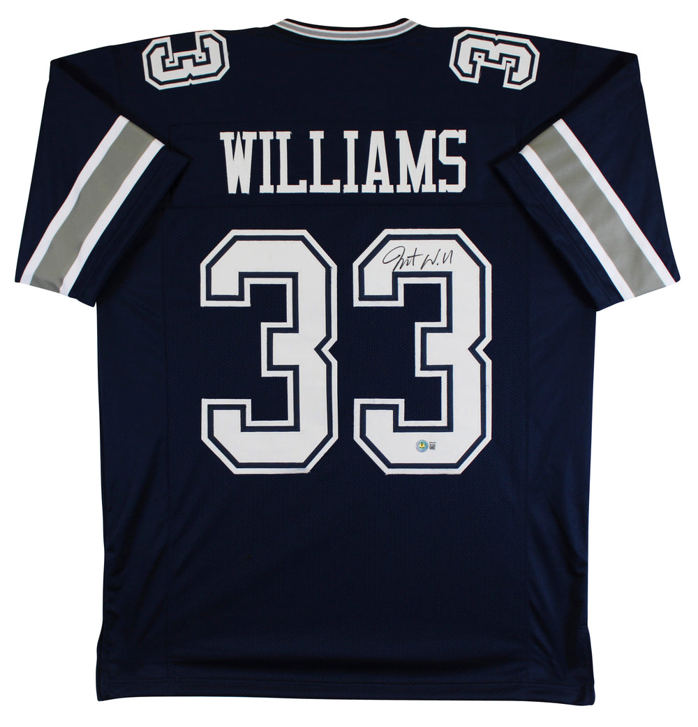 Javonte Williams Authentic Signed Navy Pro Style Jersey Autographed BAS Witness