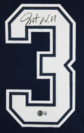 Javonte Williams Authentic Signed Navy Pro Style Jersey Autographed BAS Witness