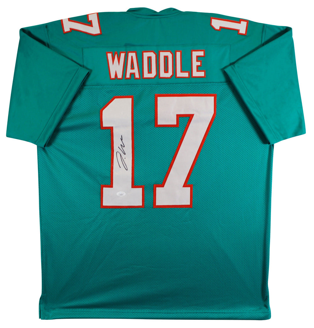 Jaylen Waddle Authentic Signed Teal Pro Style Jersey Autographed JSA