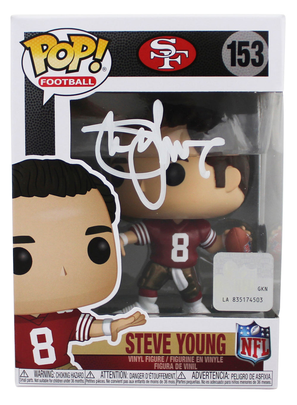 49ers Steve Young Authentic Signed #153 Funko Pop Vinyl Figure BAS #BW35474