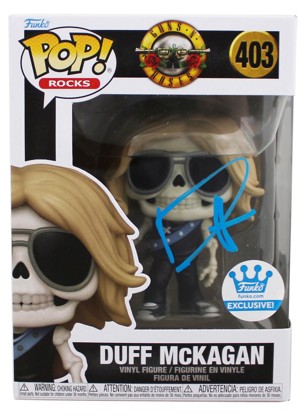 Duff McKagan Guns N' Roses Signed #403 Funko Pop Vinyl Figure w/ Blue Sig BAS