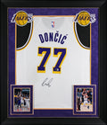 Lakers Luka Doncic Authentic Signed White Nike Framed Jersey BAS #AE64515