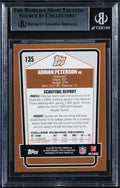 Vikings Adrian Peterson Signed 2007 Topps DPP #135 Rookie Card BAS Slabbed