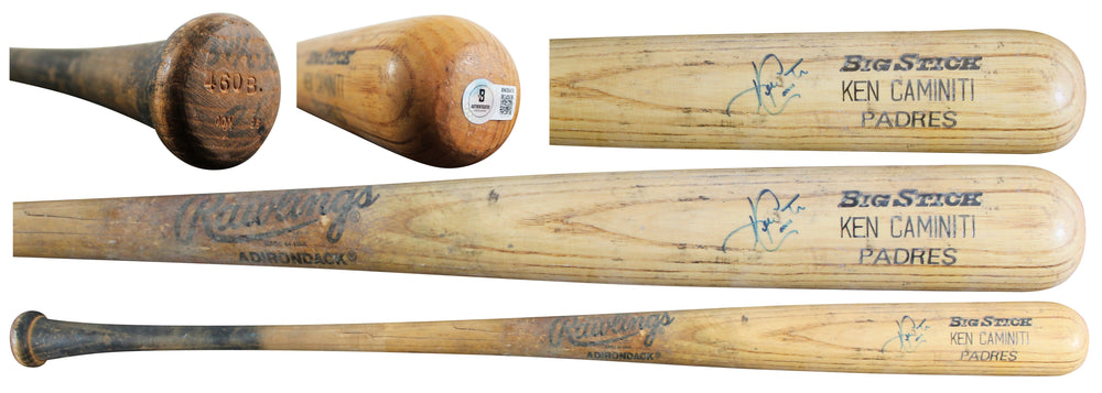 Padres Ken Caminiti Signed Game Used Rawlings Adirondack Player Model Bat BAS