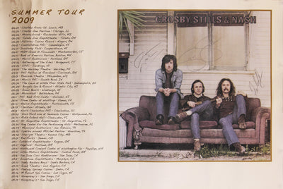 (3) Crosby, Stills & Nash Signed 24x36 Summer Tour 2009 Concert Poster JSA